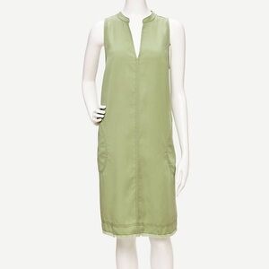 Loft Outlet SPLIT NECK SWING DRESS W pockets green